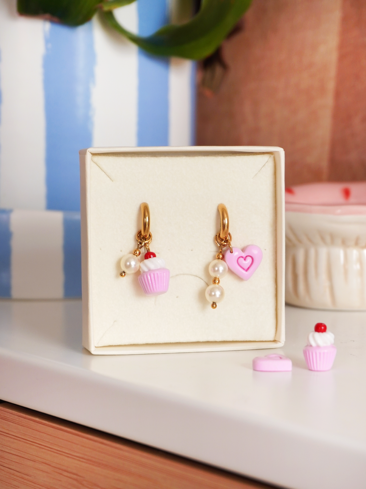 Boucles cupcake et coeur