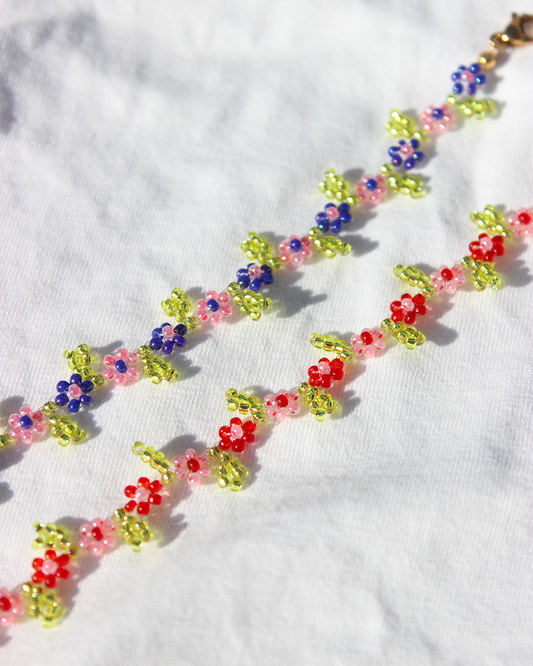 Bracelet fleurs et feuilles