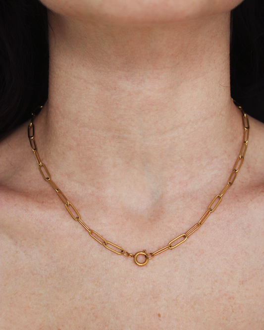 Collier Camélia doré - interchangeable