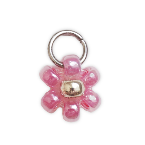 Fleur perles roses