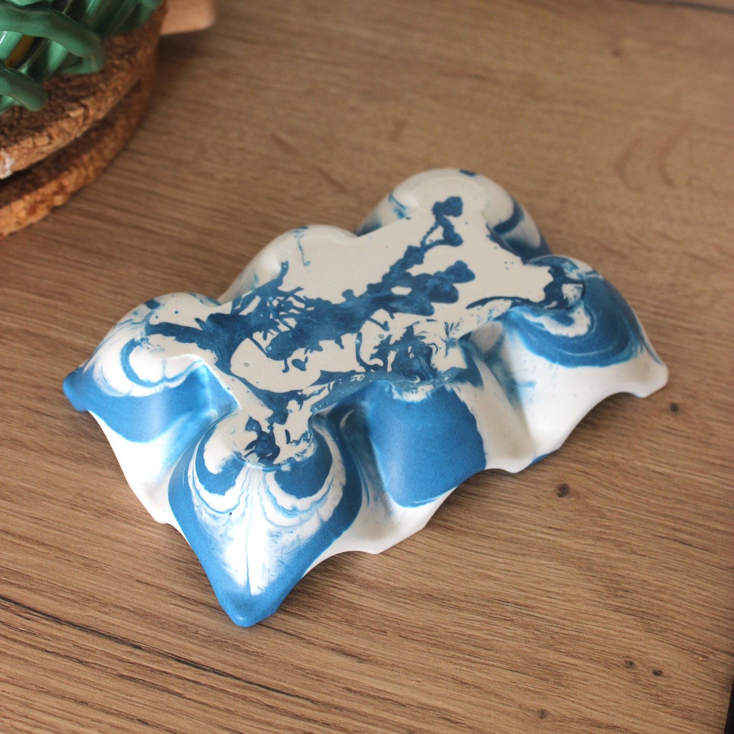 Support à oeufs - bleu marbré