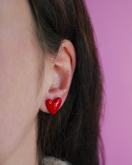Puces coeurs - rouge