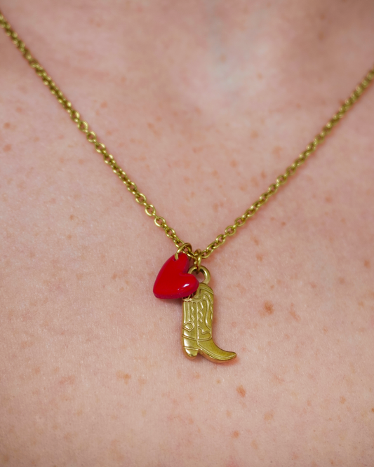 Collier botte et coeur doré