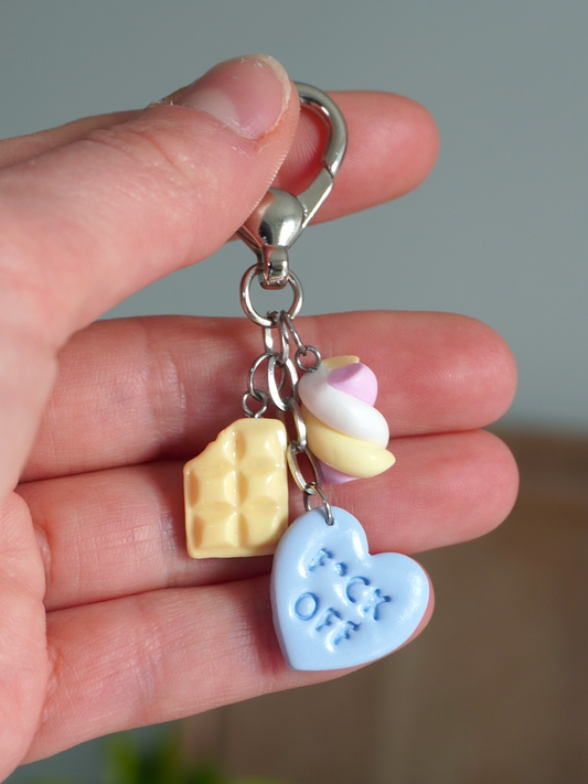 Porte-clés coeur bleu