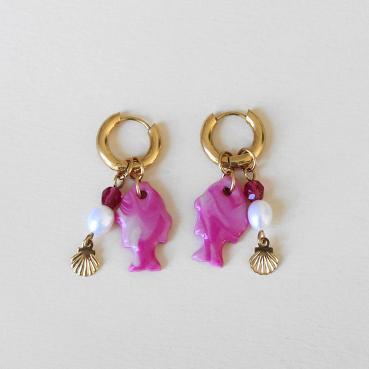 Boucles modulables Fishy - rose