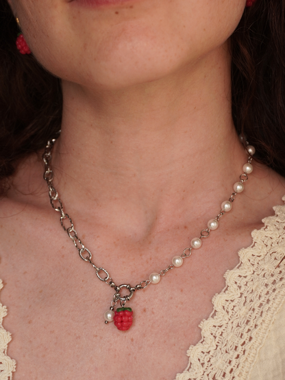 Collier interchangeable framboise