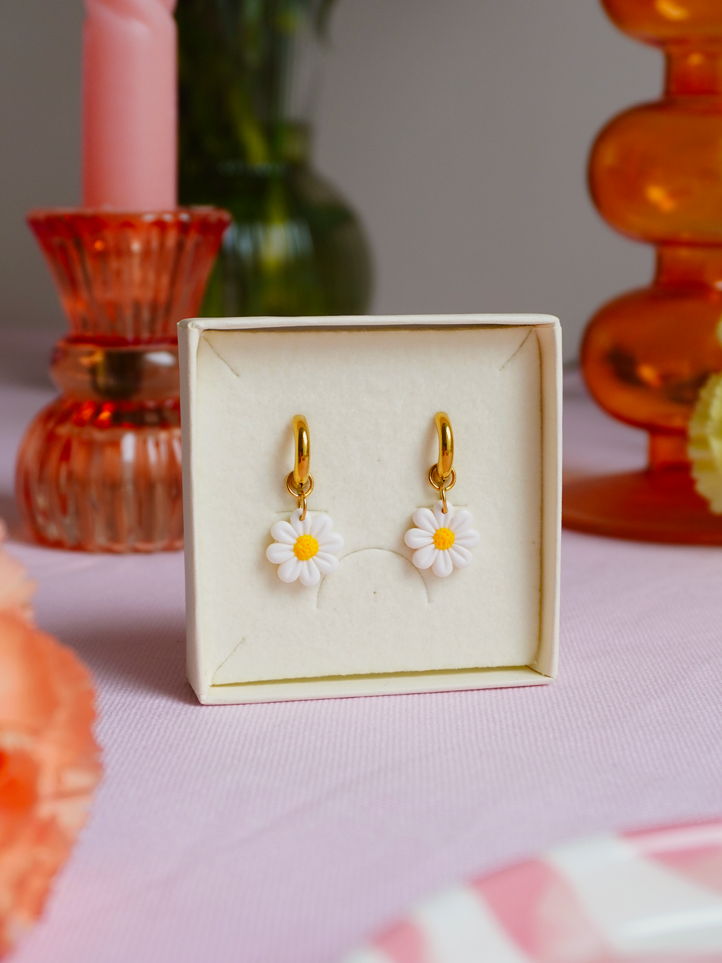 Boucles Flowers - blanc