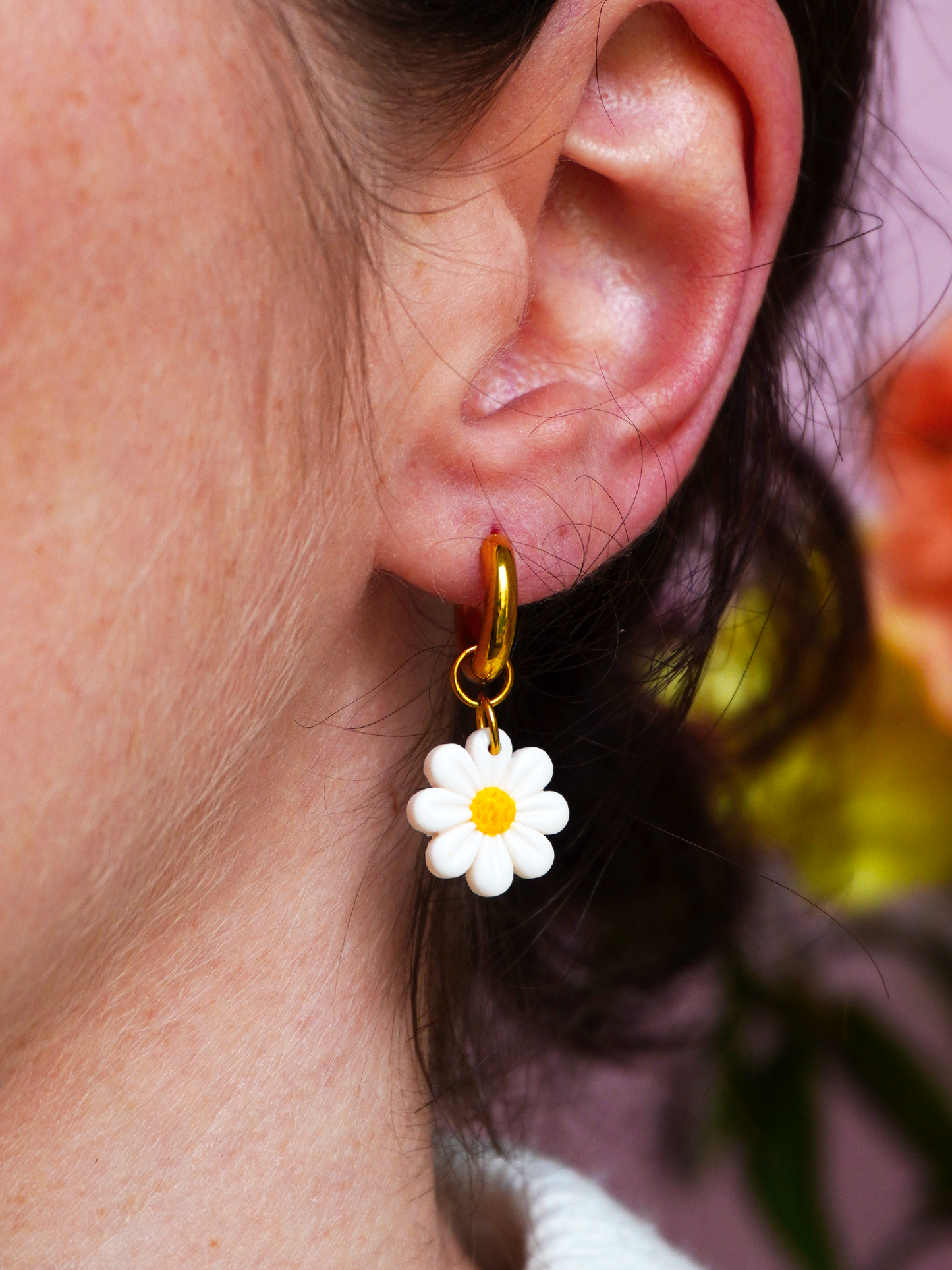 Boucles Flowers - blanc