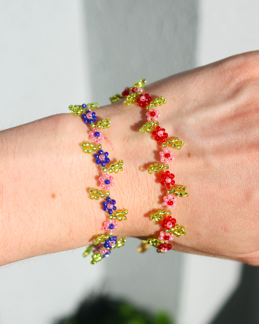 Bracelet fleurs et feuilles