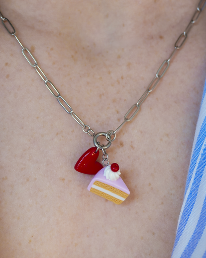 Collier Camélia argenté - interchangeable