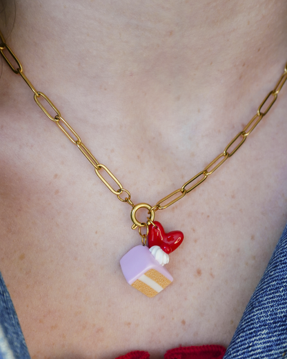 Collier Camélia doré - interchangeable