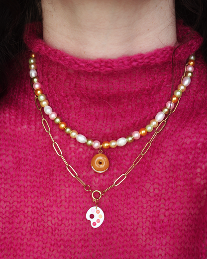 Collier Camélia doré - interchangeable