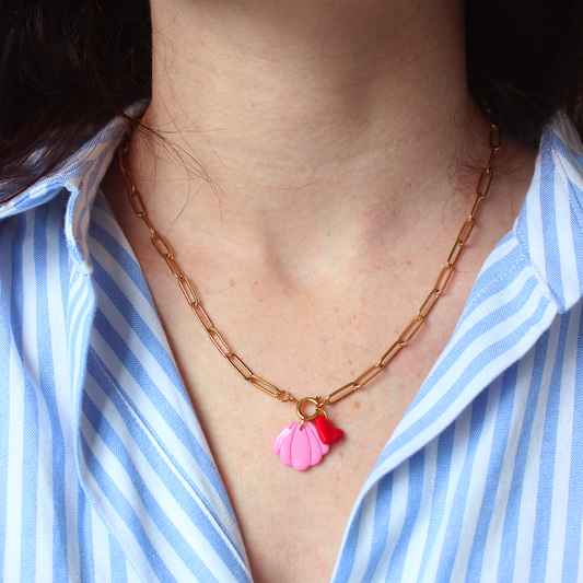 Collier modulable - Coquillage et coeur