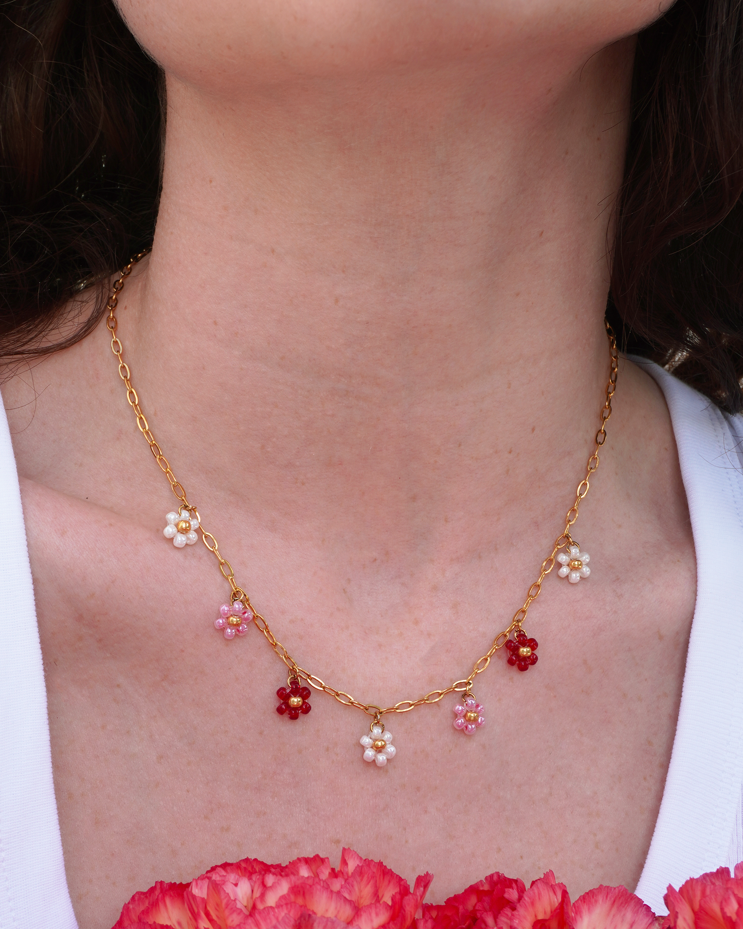 Collier mini fleurs