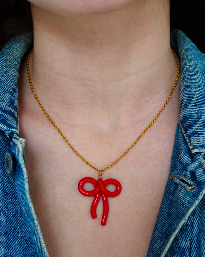 Collier noeud - doré et argenté