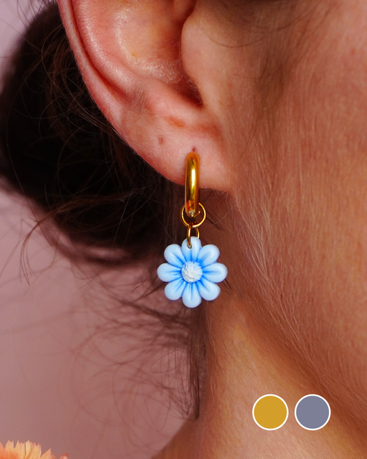 Boucles Flowers - bleu