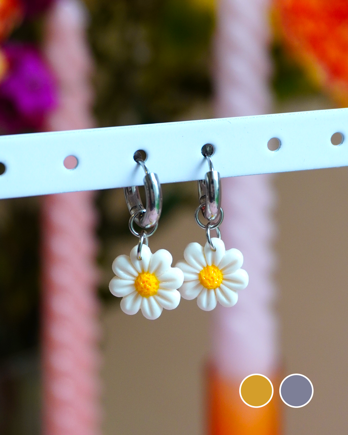 Boucles Flowers - blanc
