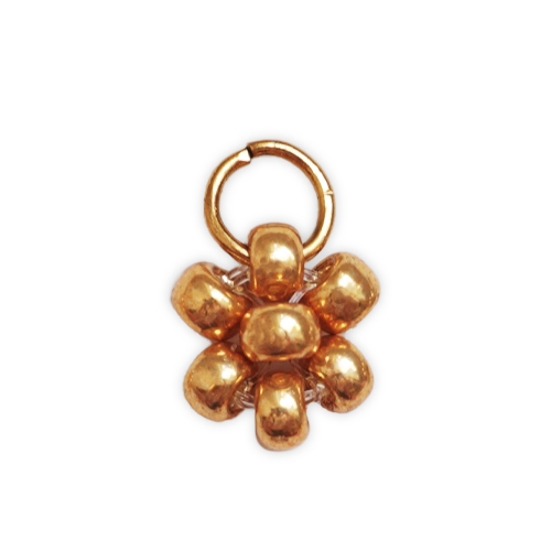 Fleur perles dorées