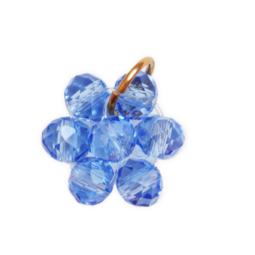 Fleur facettes bleue