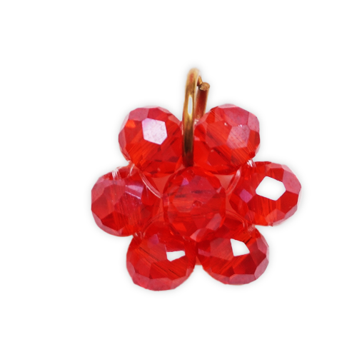 Fleur facettes rouge