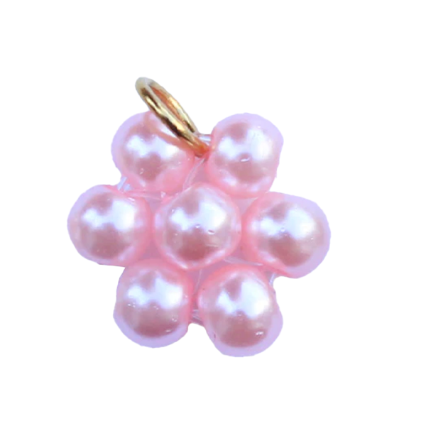 Fleur perles rose