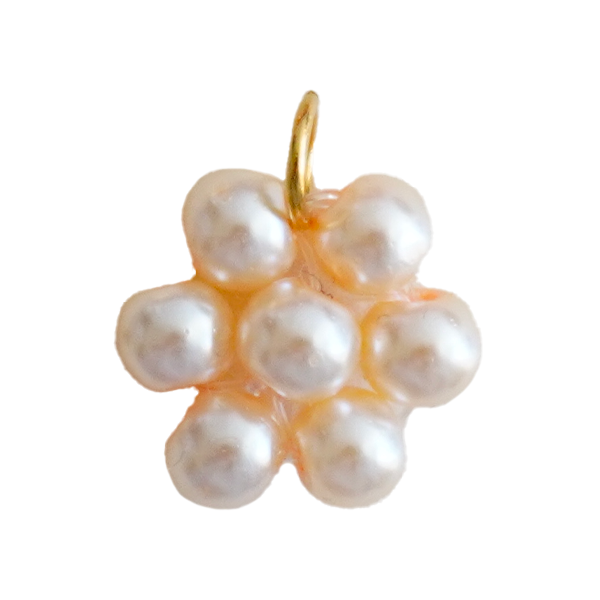 Fleur perles beige