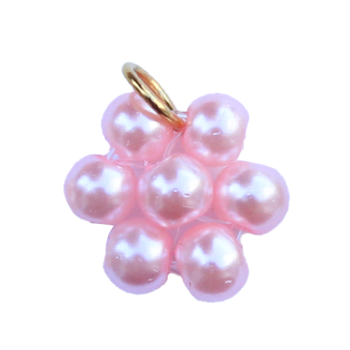Fleur perles rose