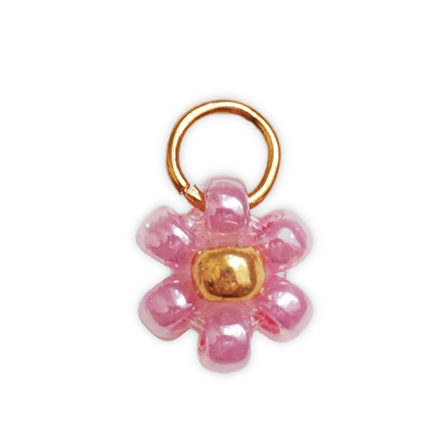 Fleur perles roses