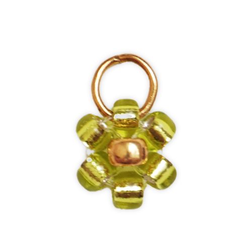 Fleur perles vertes