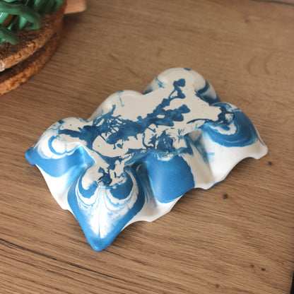 Support à oeufs - bleu marbré