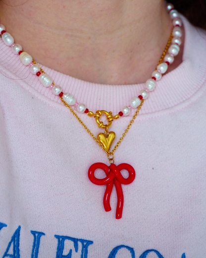 Collier noeud - doré et argenté