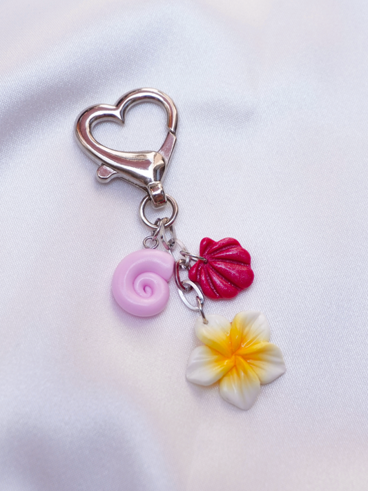 Porte-clés fleur tiaré jaune