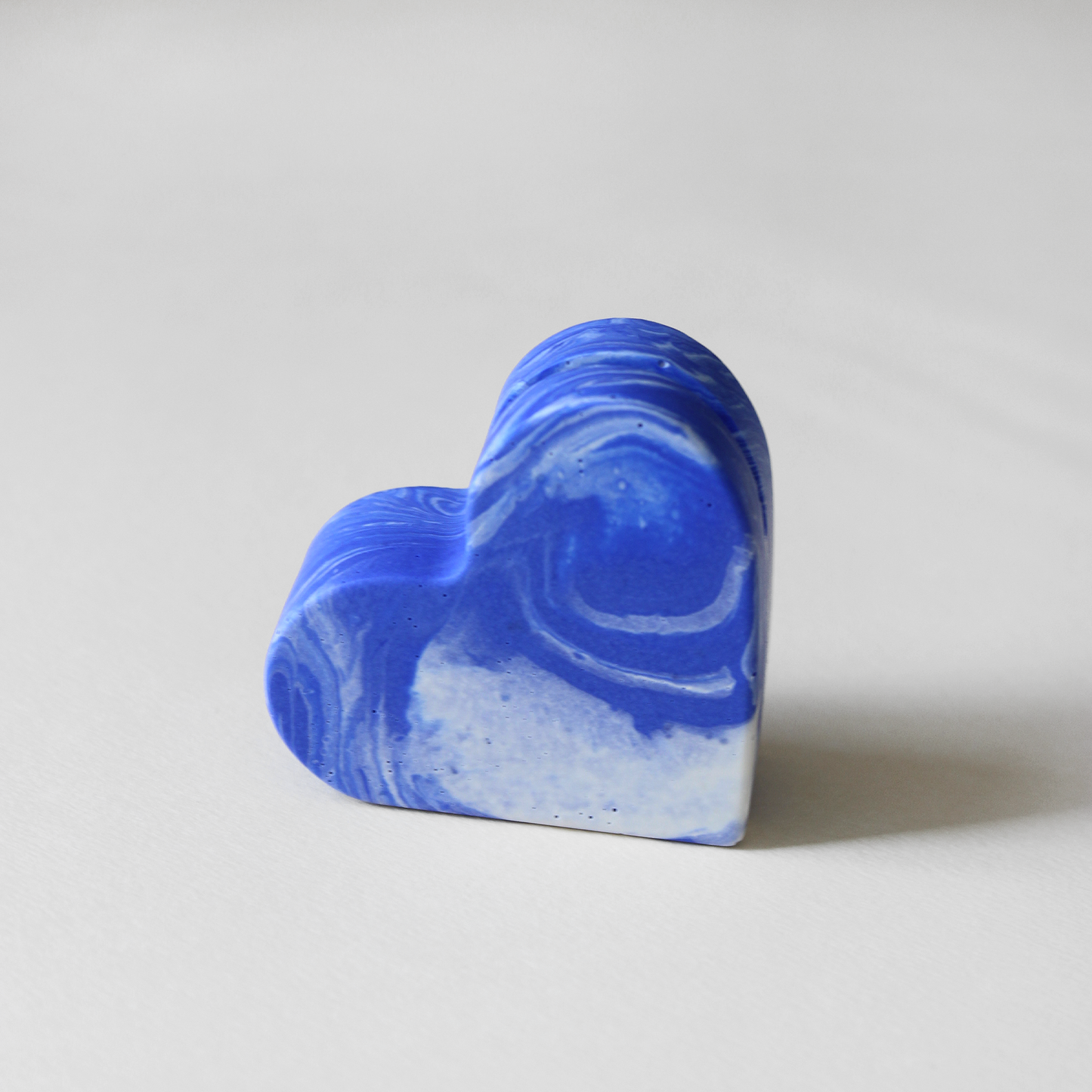 Porte-photo coeur - marbré bleu