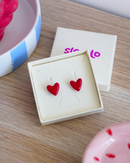 Puces coeurs - rouge