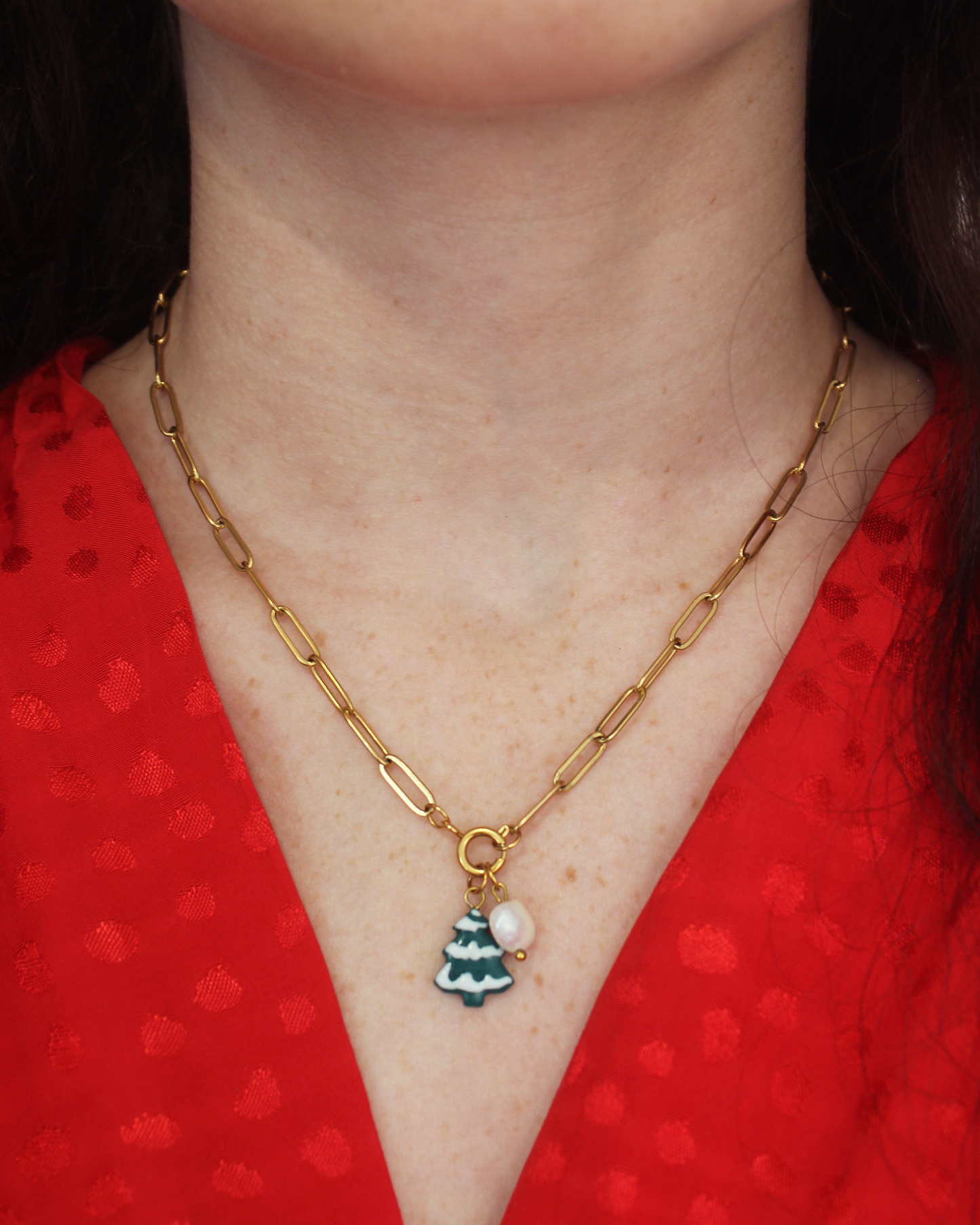 Collier Camélia doré - interchangeable