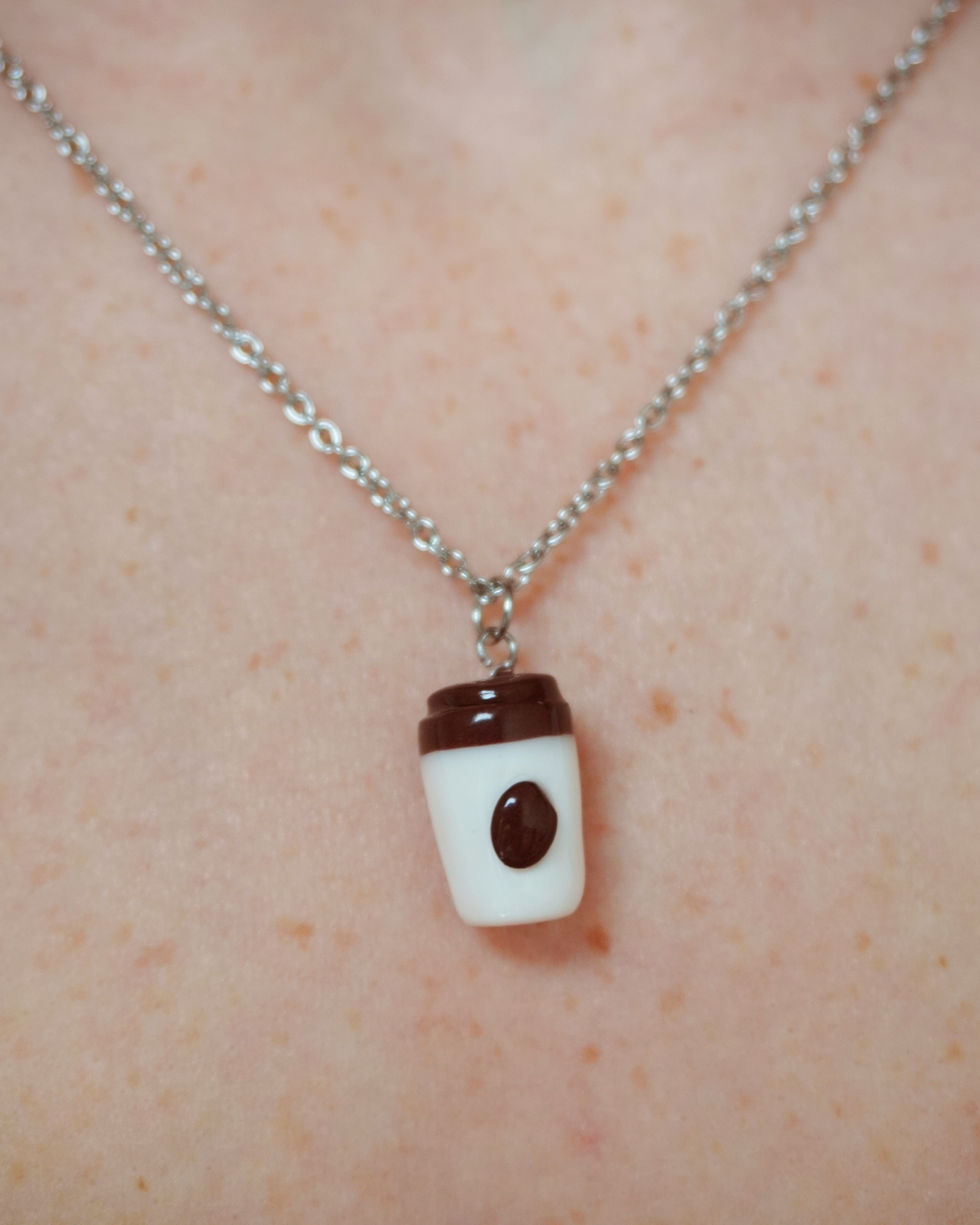 Collier coffee to go argenté