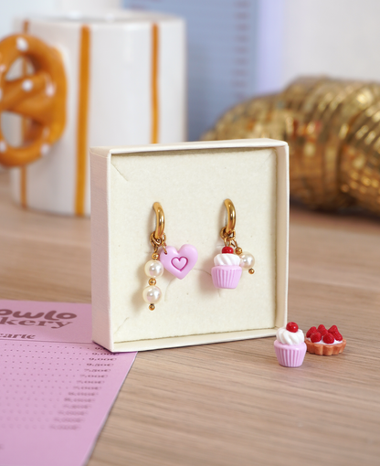 Boucles Cupcake fraise