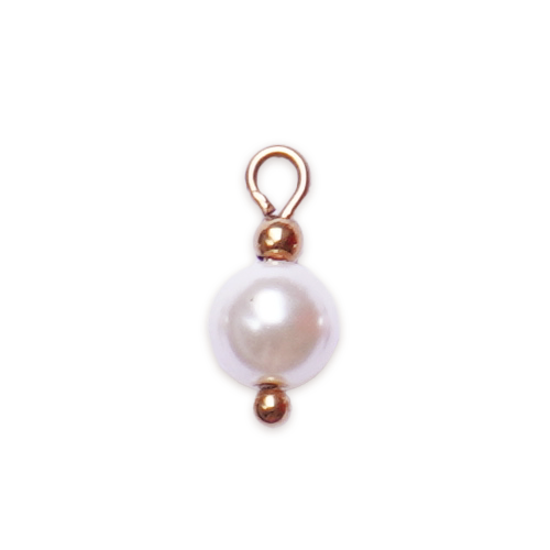 Petite perle nacrée blanche