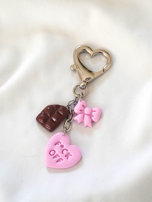 Porte-clés coeur rose