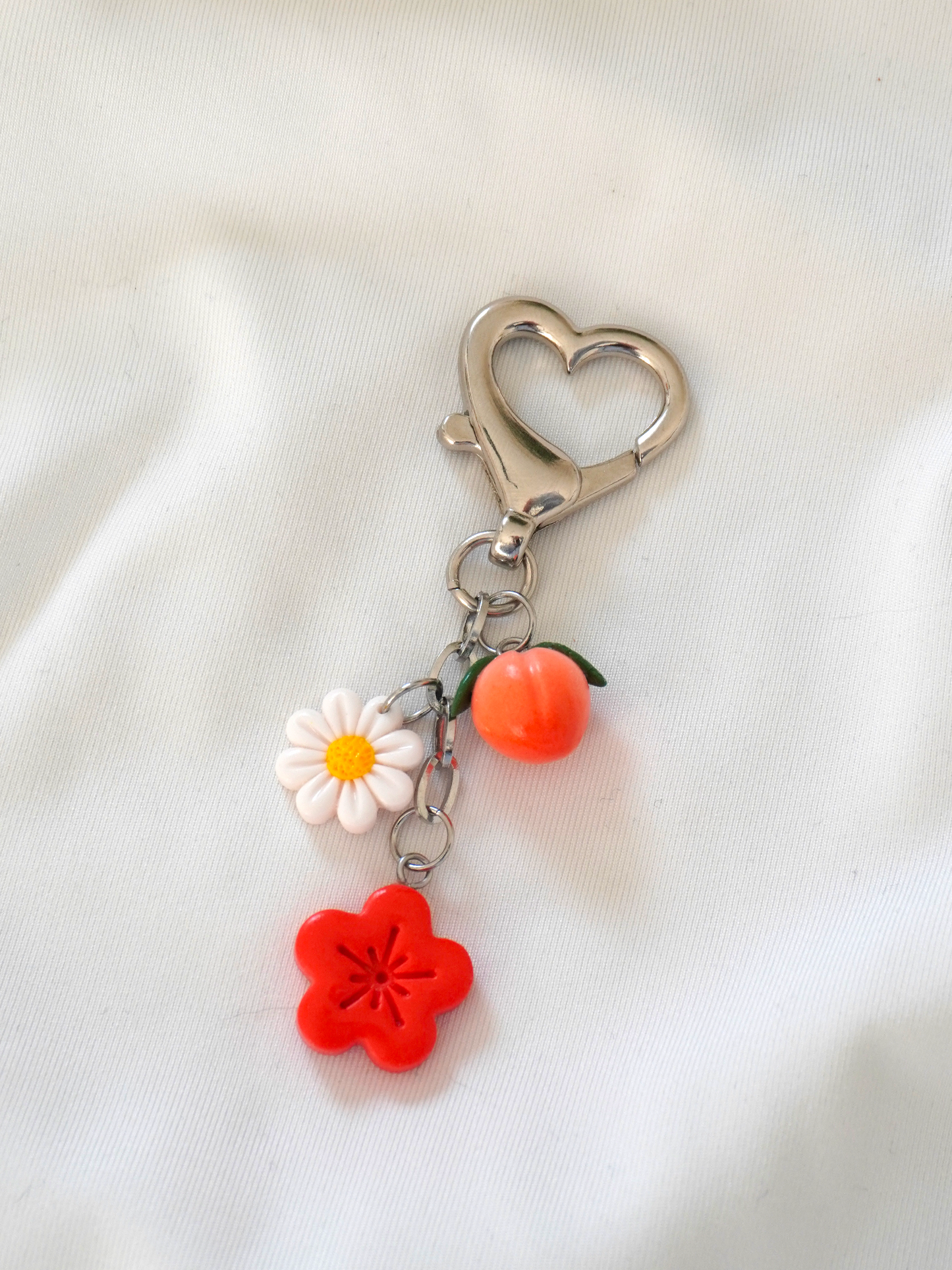 Porte-clés fleur orange