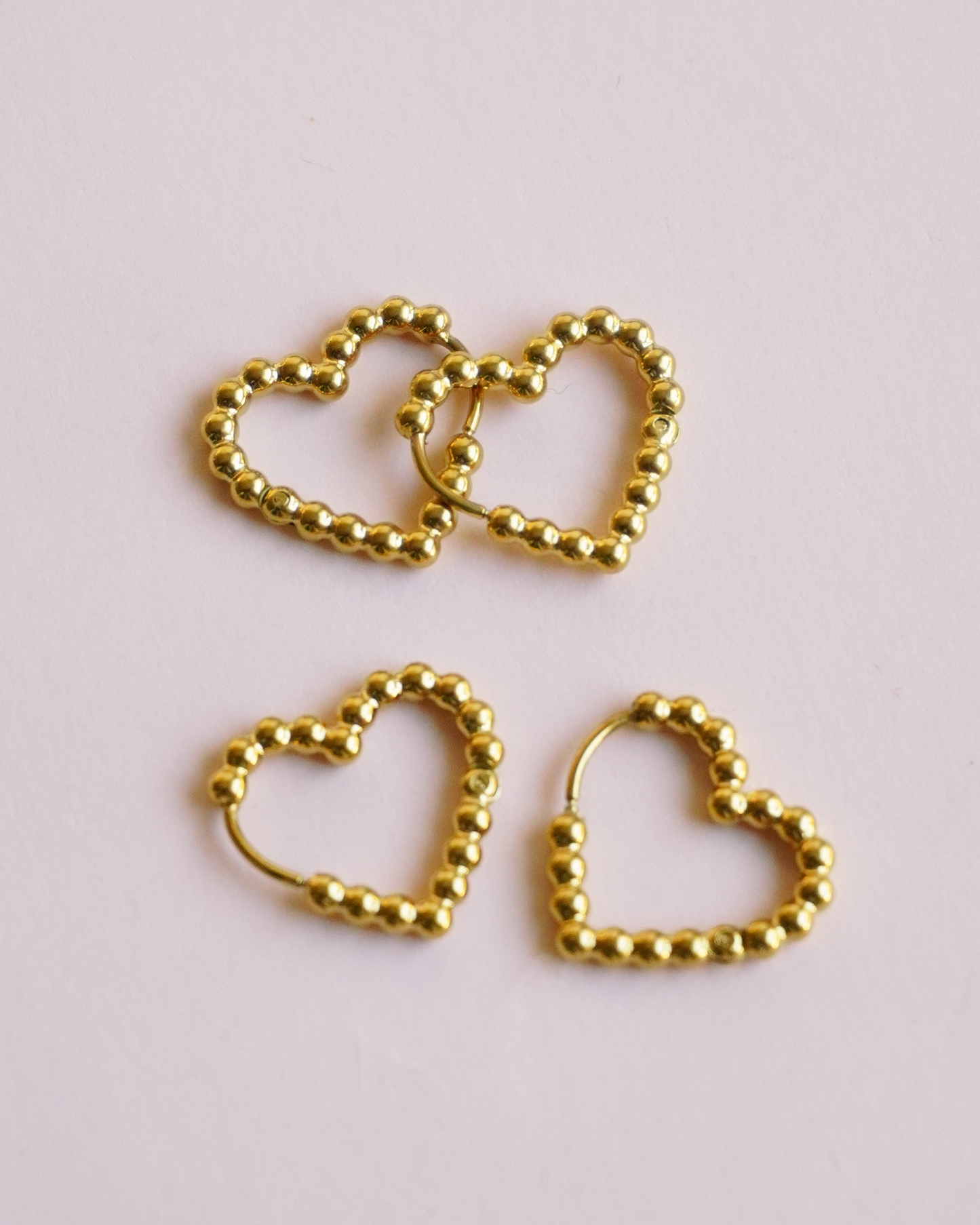 Créoles coeurs - doré (paire)