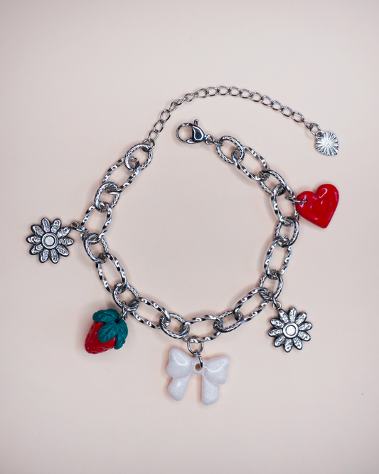 Bracelet argenté - 5 charms