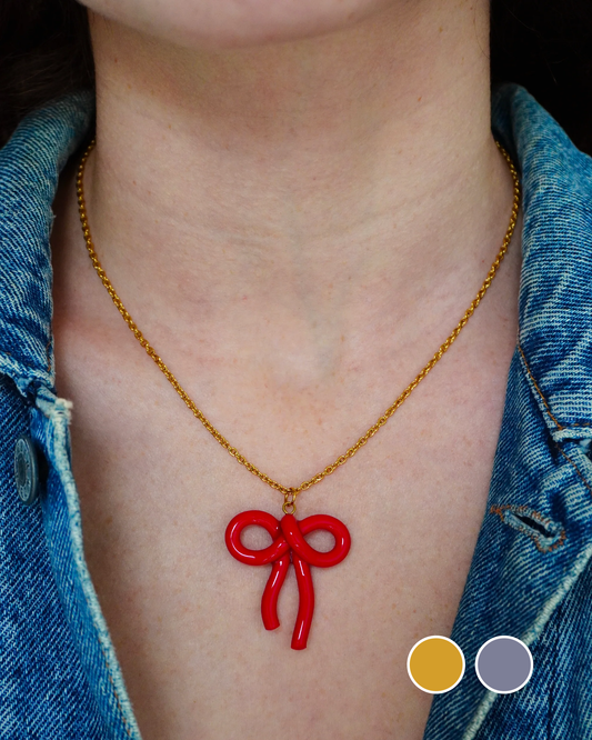 Collier noeud - doré et argenté