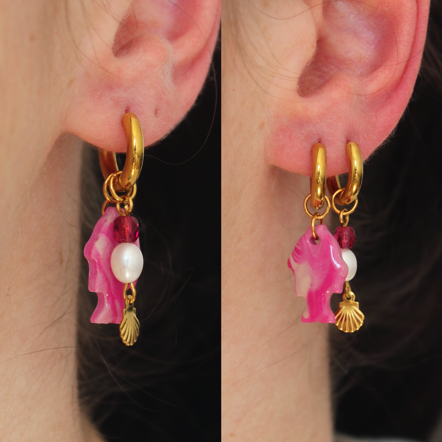 Boucles modulables Fishy - rose